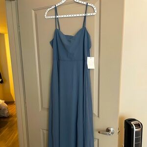NWT Show Me Your MuMu Lauren Tie Maxi dress in Slate Blue. Size XXL